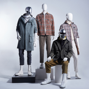 【特价清仓】电镀头哑白男全身模特道具服装店橱窗陈列展示人体架