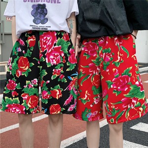 东北大红花裤子