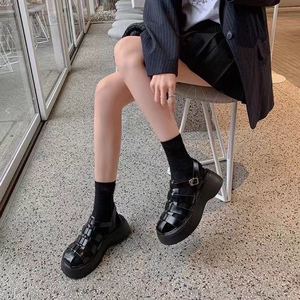 配凉鞋的袜子女中筒袜夏季薄款冰冰袜日系百搭堆堆袜夏天黑色长袜