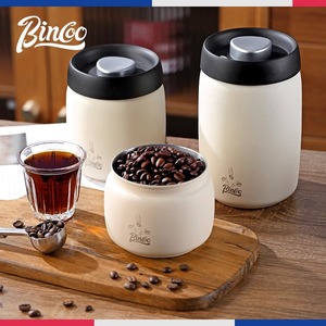 Bincoo咖啡豆真空保存罐不锈钢咖啡粉密封罐茶叶罐保鲜咖啡储存罐