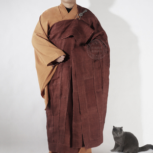 赤布袈裟祖衣出家师父僧人木兰色夏布七衣和尚法服天然如法庄严