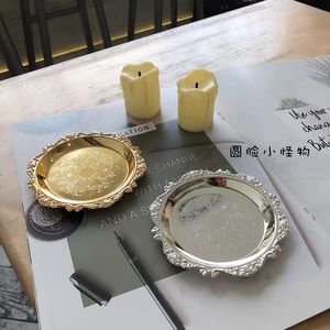 金属餐具小碟子复古香薰银色托盘首饰品甜品蛋糕盘ins风摆拍道具