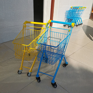 1-8岁儿童超市购物车折叠款小推车家用玩具商场网红金属手推车子