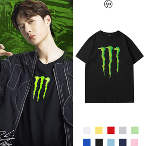 王一博同款魔爪t恤短袖潮牌monster衣服机车鬼爪夏季欧美风体恤男