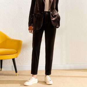 丝绒裤子女小脚金丝绒