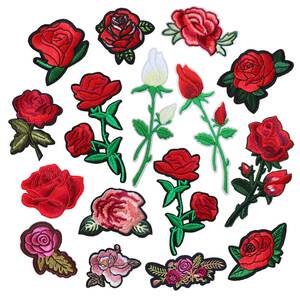 玫瑰花朵布贴衣服补丁贴花图案绣花贴片刺绣补贴裤子小号补洞贴