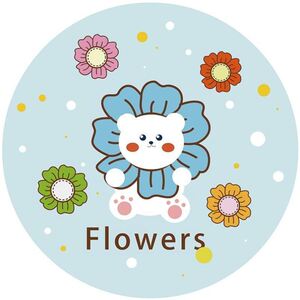 儿童阅读区坐垫卡通圆形地毯可爱卧室地毯床边加厚防摔地垫儿童房