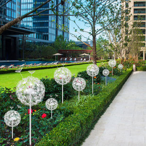 户外园林景观小品不锈钢金属植物镂空蒲公英雕塑摆件草坪创意装饰