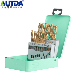 AUTDA奥滕1.0-10mm高速钢镀钛全磨直柄麻花钻头19支套装AT-01910