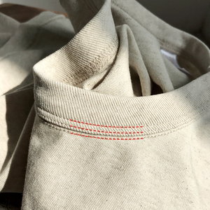 三本针原棉混纺 250g重磅复古咔叽短袖t恤原色水洗品质内搭打底衫