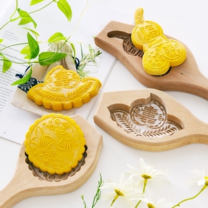 手工做馒头模具家用蒸花样饽饽工具木质2两山东过年鱼馒头模子面