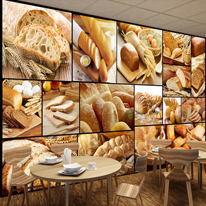 房墙面装饰画背景墙纸欧式私房烘焙diy工作室装修面包店壁纸0人付款