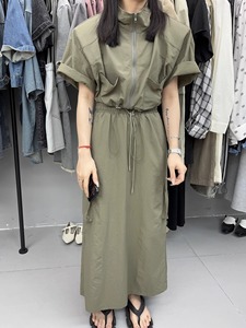 韩国东大门春夏款甜酷风气质短外套+松紧工装半身裙女时尚两件套