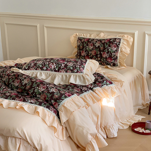 法式复古四件套纯棉100全棉床单被套夏季奶油宫廷公主风床上用品