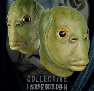 绿鱼人头套突然变异动物头套包邮动漫卡通cos饰化妆舞会搞笑