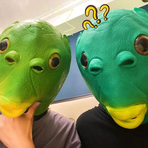 面具全脸网红儿童搞笑怪大头鱼面具绿头鱼头套绿头怪面具拍摄道具