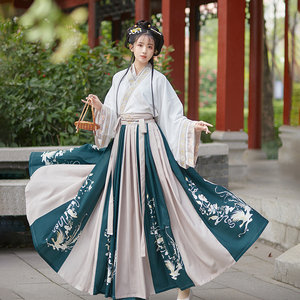 水云间原创汉服【青鸾 】晋制齐腰魏晋风交领中国风正品6米大裙摆