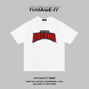 vintage77 名为同道实则殊途 美式街头短袖男女夏季小众设计t恤潮