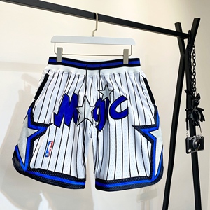 justdon奥兰多魔术队magic刺绣网眼篮球短裤子运动复古美式高街男