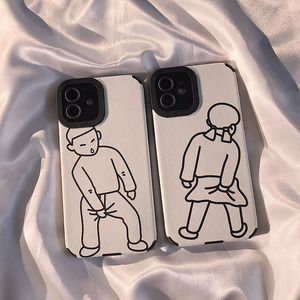 抓裙子女孩情侣适用iphone13苹果12promax手机壳xr/xsmax/11浮雕新款