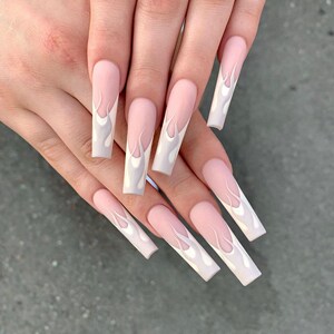 tb6631287156淘宝欧美长款芭蕾甲新款指甲贴片防水美甲成品超长甲可