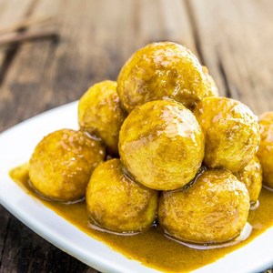 四洲鱼蛋咖喱鱼蛋黄金鱼蛋火锅烧烤丸食材配酱便利店速食小吃1包