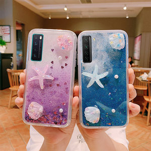 手机壳nove5pro流沙n0va7i立体海星nowa6se液体novo5i流动水冷女款网