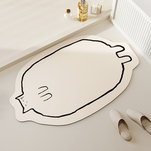 猫咪卫生间门口地垫硅藻泥强吸水硅胶防滑垫浴室洗手厕所脚垫垫子