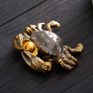 守淘人 茶宠摆件精品可养个性螃蟹茶玩办公室茶桌装饰陶瓷工艺品