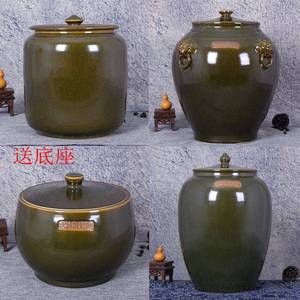景德镇陶瓷米缸米桶带盖5斤50斤100斤油缸茶叶末酒坛面粉缸腌菜缸