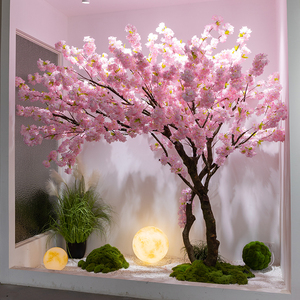 仿真樱花树桃花树假树大型许愿树日式室内外装饰造景酒店橱窗摆件