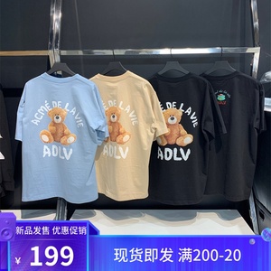 韩国代购adlv小熊印花甜甜圈西瓜女孩t恤短袖宽松圆领男女情侣款