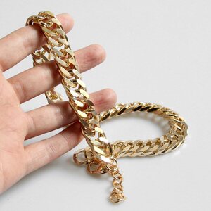 狗项链项圈法斗金链子道具仿真黄金粗土豪嘻哈社会宠物小型犬颈链