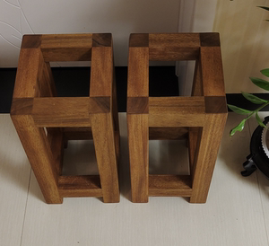 实木音箱脚架胡桃木落地音响架小书架箱架环绕支架可定制