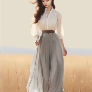 广州十三行女装爆款连衣裙2024夏季新款春秋今年流行漂亮套装裙子