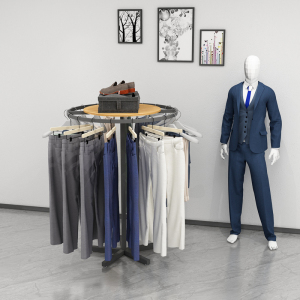 服装店西裤展示架中岛陈列展示柜西装流水台展示桌挂裤子男装货架