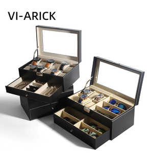VI-ARICK手表收纳盒项链手链收纳盒家用多只手表眼镜一体收纳盒