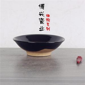 韩国土陶碗复古粗瓷碗家用黑色仿古陶瓷土碗餐具仿古小酒碗农家乐