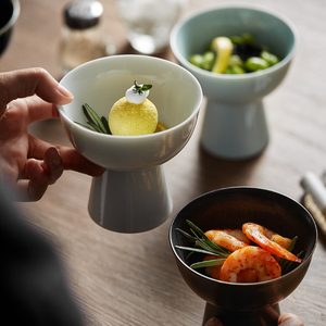 创意中式禅意茶点碟高脚碗意境菜分子料理餐具餐厅火锅商用小碟子