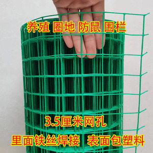绿色包塑电焊网铁丝网围栏养殖网家用养鸡鸭围网果园菜园防护网