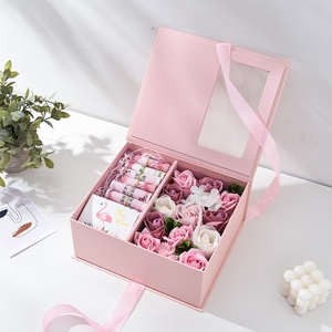 母亲节花盒惊喜开窗透明玫瑰花礼品盒永生花盒鲜花包装盒伴手礼盒
