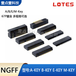 LOTES原装NGFF插槽67P连接器SSD插座A-KEY B-KEY E-KEY M-KEY