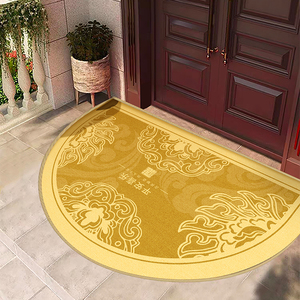 金黄色中式半圆入户门地垫防滑进门脚垫耐磨门口门垫门外室内地毯