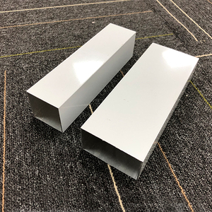 现货纯白色铝方管乳白色铝合金方管装饰隔断静电粉末喷涂口型扁管