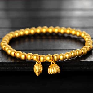 金六福 hj001yb 足金999古法双世好运手链