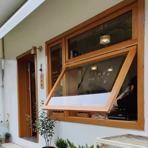 订制平推对开上下折叠实木石头纹玻璃上翻窗左右折叠复古实木窗