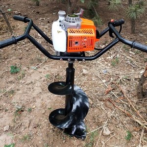 种树打桩机钻地h机手动植树农用栽树大功率打孔机地钻机小型挖坑