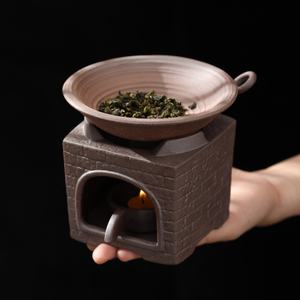 焙茶器炒茶烤茶罐烘焙茶叶炉熏茶烤茶器粗陶烤茶炉小型烘茶提香器