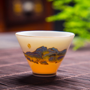汉红茶杯主人杯单杯德化羊脂玉功夫茶具品茗杯家用白瓷喝茶杯陶瓷