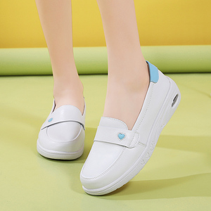 气垫护士鞋女软底夏季透气坡跟不累脚防臭防滑平底春秋季医护鞋